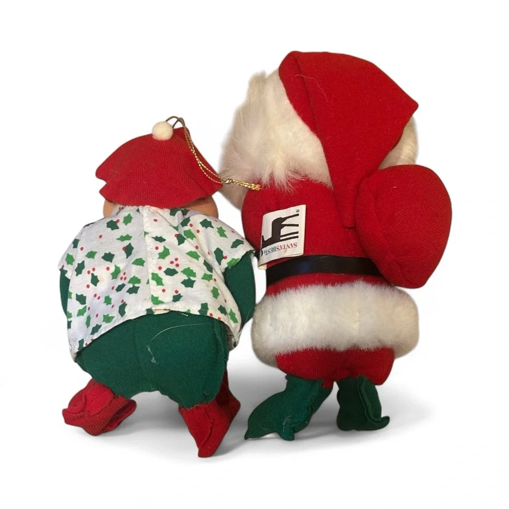 Santakins Festive Santa and Painter Elf Holiday Decor Set -excellent condition